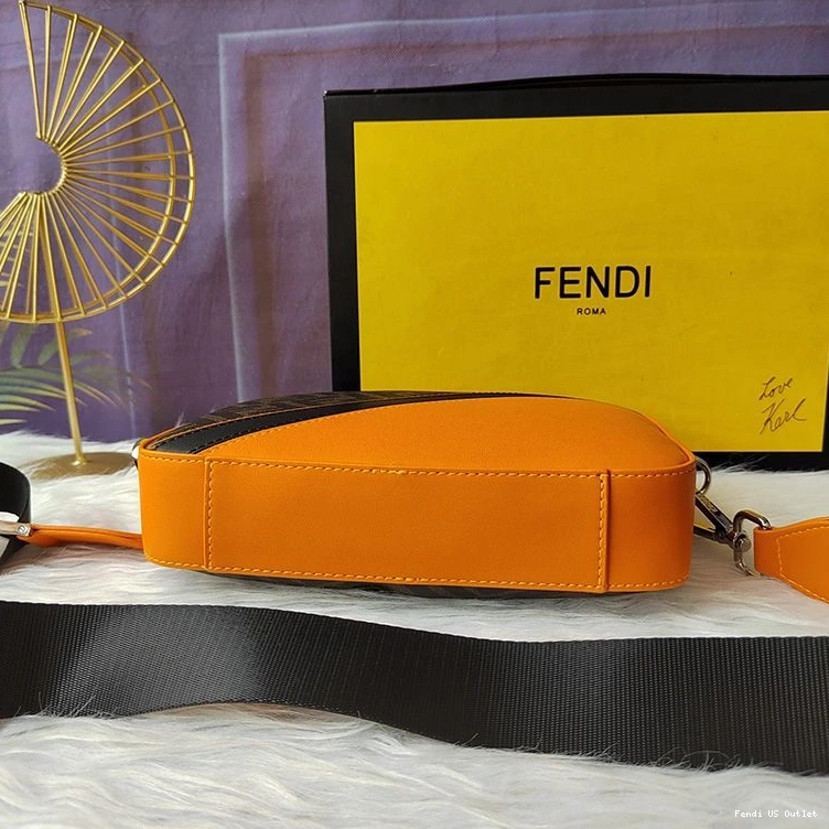 Affordable HOT Orange Fabric Brown Camera In Compact Fendi Motif FF Case 0727
